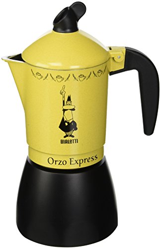 Bialetti 5334 Moka Orzo Express Caffettiera con Orziera, Alluminio, Giallo, 4 Tazze, Yellow von Bialetti