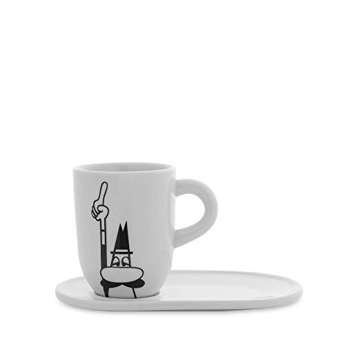 Bialetti Y0TZ101-Mug Omino con Piattino, 340 ml, Porcellana von Bialetti