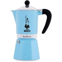 Bialetti - Rainbow Italienische Espresso-Kaffeemaschine, 6 Tassen, Aluminium, Blau von Bialetti