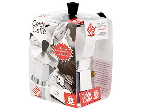 Home Caldo Caffè Espresso Kaffeemaschine 3 Tassen Aluminium Grau 15 x 8,5 x 15,5 cm von HOME