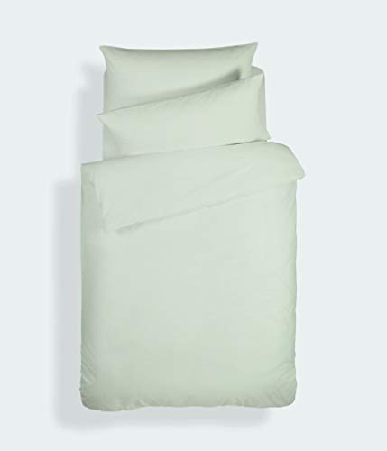 Plain Dyed Cotton Percal Green 200 TC Duvet Set 160 x 220 cm - 50 x 80 cm von Bianca Cotton Soft