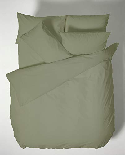 Plain Dyed Cotton Percal Military Green 200TC Flat Sheet 210 x 280 cm von Bianca Cotton Soft