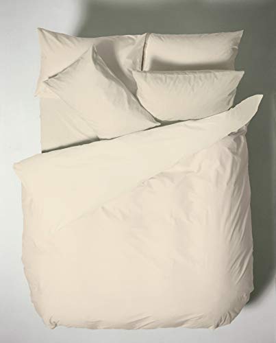Plain Dyed Cotton Percale Cream 200TC Duvet Set 250 x 220 cm - 50 x 80 cm (2) von Bianca Cotton Soft