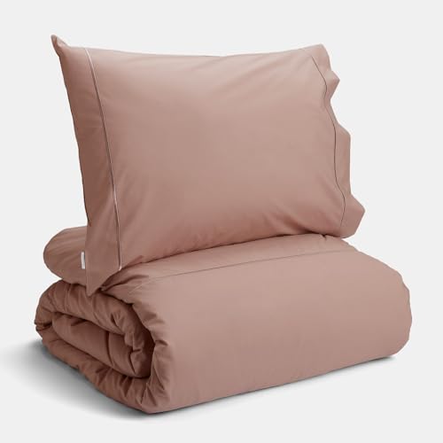 Plain Dyed Cotton Percale Rose Tan 200 TC Duvet Set 160 x 220 cm - 50 x 80 cm von Bianca Cotton Soft