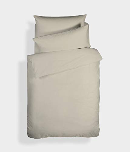 Plain Dyed Cotton Perkal Neutral 200 TC Duvet Set 160 x 220 cm - 50 x 80 cm von Bianca Cotton Soft