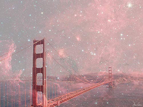 Bianca Green Stardust Covering San Francisco Leinwanddruck, Mehrfarbig, 60 x 80 cm von Bianca Green