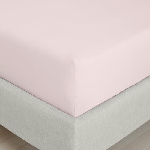 Bianca Extra tiefes Spannbettlaken für Einzelbett, Perkal Baumwolle, Blush Pink von Bianca