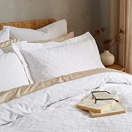 Bianca Fine Linens Kissenbezüge aus Baumwolle, rund, Oxford, 50 x 75 cm, 2 Stück, mit Hotelverschluss, Weiß von Bianca