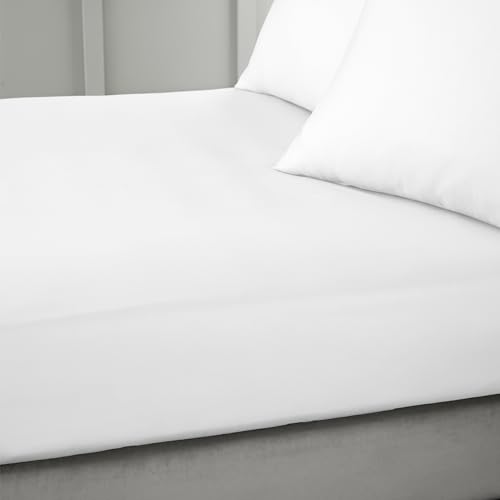 Bianca Fine Linens Emperor Spannbettlaken für Schlafzimmer, Fadenzahl 400, Baumwollsatin, 36 cm Tiefe, Weiß von Bianca