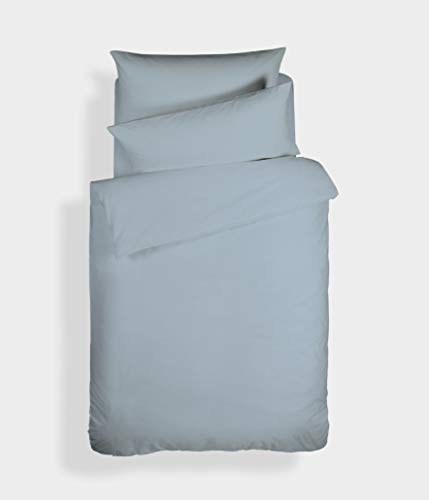 Bianca Plain Dyed Blue Bettwäsche-Set für 105 cm breite Betten, 100% Perkal-Baumwolle von Bianca