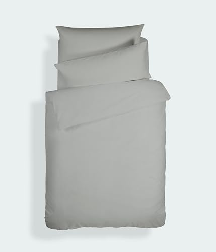 Bianca Plain Dyed Dark Grey Bettwäsche-Set für 135 cm breite Betten, 100% Perkal-Baumwolle von Bianca