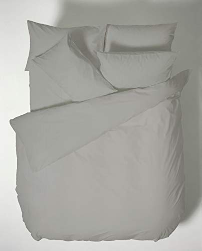 Bianca Plain Dyed Dark Grey Bettwäsche-Set für Betten mit 180 cm, 100% Perkal-Baumwolle von Bianca