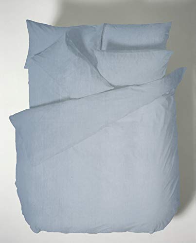Bianca Plain Dyed Denim Bettwäsche-Set für 180 cm breite Betten, 100% Perkal-Baumwolle von Bianca