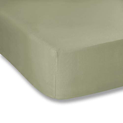 Bianca Plain Dyed Military Green, Spannbettlaken, 90 x 200 cm, 100% Perkal-Baumwolle, Grün Bianca Plain Dyed Military Green, Spannbettlaken, 90 x 200 cm, 100% Perkal-Baumwolle, Grün von Bianca