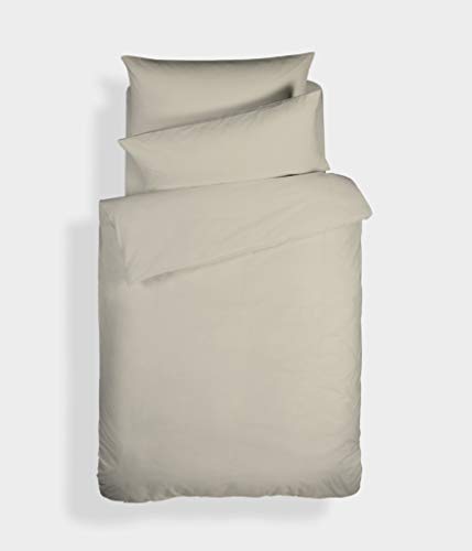 Bianca Plain Dyed Neutral Bettwäsche-Set für 105 cm breite Betten, 100% Perkal-Baumwolle von Bianca