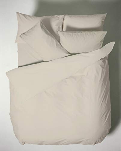 Bianca Plain Dyed Neutral Bettwäsche-Set für 150 cm breite Betten, 100% Perkal-Baumwolle von Bianca