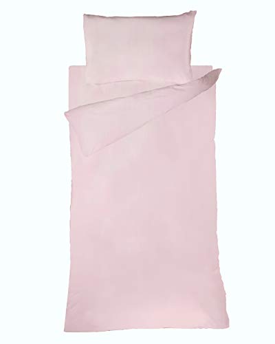 Bianca Plain Dyed Pink Bettwäsche-Set, 90 cm, 100% Perkal-Baumwolle von Bianca