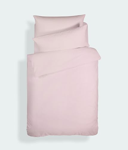 Bianca Plain Dyed Pink Bettwäsche-Set für 105 cm breite Betten, 100% Perkal-Baumwolle von Bianca