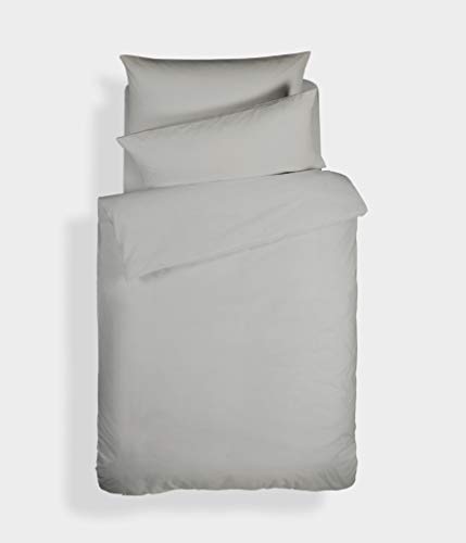 Bianca Plain Dyed Silver Bettwäsche-Set, 90 cm, 100% Perkal-Baumwolle Bianca Plain Dyed Silver Bettwäsche-Set, 90 cm, 100% Perkal-Baumwolle von Bianca