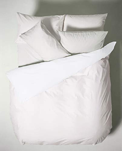 Bianca Plain Dyed White Bettwäsche-Set für Betten mit 180 cm, 100% Perkal-Baumwolle von Bianca