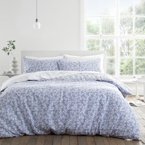 Bianca Shadow Leaves, Bettwäsche-Set mit Kissenbezügen, Fadenzahl 200, Baumwolle, Super-King-Size-Bett, Französisches Blau Bianca Shadow Leaves, Bettwäsche-Set mit Kissenbezügen, Fadenzahl 200, Baumwolle, Super-King-Size-Bett, Französisches Blau von Bianca
