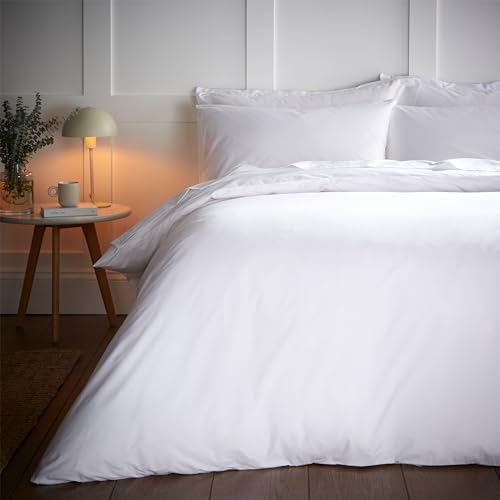 Bianca Tencel™ Lyocell Bettbezug-Set mit Kissenbezügen, Fadenzahl 200, für Super-Kingsize-Bett, temperaturregulierend, Weiß von Bianca