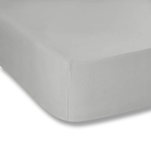 Bianca Plain Dyed Dark Grey Spannbettlaken, 135 x 200 cm, 100% Perkal-Baumwolle Bianca Plain Dyed Dark Grey Spannbettlaken, 135 x 200 cm, 100% Perkal-Baumwolle von Bianca