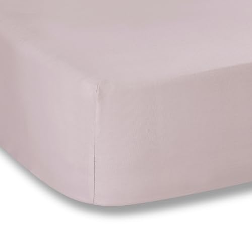 Plain Dyed Pink, Spannbettlaken, 105 x 200 cm, 100% Perkal-Baumwolle von Bianca