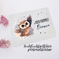 Frühstücksbrettchen Mit Namen Personalisiert/Vesperbrett Für Kinder Schneidebrett Aus Kunststoff, Langlebig & Robust Eule Eulen Owl von BiancasHandgemachtes