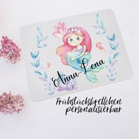 Frühstücksbrettchen Mit Namen Personalisiert // Vesperbrett Für Kinder Schneidebrett Aus Kunststoff, Langlebig & Robust/Meerjungfrau von BiancasHandgemachtes