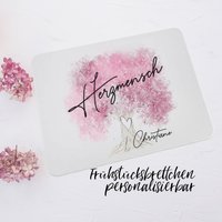 Frühstücksbrettchen Mit Namen Personalisiert // Vesperbrett Schneidebrettchen Aus Kunststoff, Langlebig & Robust Herzmensch Rosa von BiancasHandgemachtes