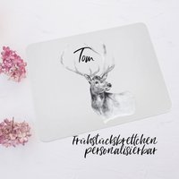 Frühstücksbrettchen Mit Namen Personalisiert // Vesperbrett Schneidebrettchen Aus Kunststoff, Langlebig & Robust Hirsch von BiancasHandgemachtes