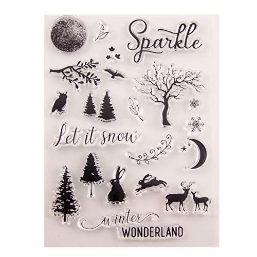 Bianriche Transparenter Silikonstempel Winter Wonderland Transparenter Stempel für Kartenherstellung Dekoration Basteln Foto Scrapbooking Journaling von Bianriche