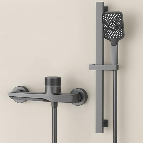 BiaoTeng Armatur Badewanne Wasserfall mit Handbrause 3 Strahlarten Warm und Kalt Mischbatterie Badewanne mit Brause und Duschstange Grau BiaoTeng Armatur Badewanne Wasserfall mit Handbrause 3 Strahlarten Warm und Kalt Mischbatterie Badewanne mit Brause und Duschstange Grau von BiaoTeng