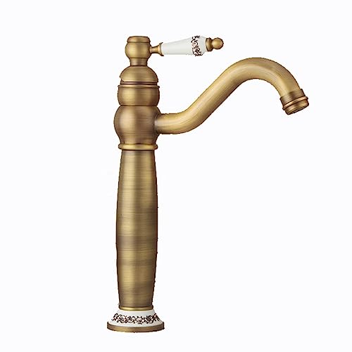BiaoTeng Armatur Waschbecken Retro Vintage Messing Waschtischarmatur FüR Bad Einhebelmischer Waschbecken Retro heiß und kalt für Badezimmer BiaoTeng Armatur Waschbecken Retro Vintage Messing Waschtischarmatur FüR Bad Einhebelmischer Waschbecken Retro heiß und kalt für Badezimmer von BiaoTeng