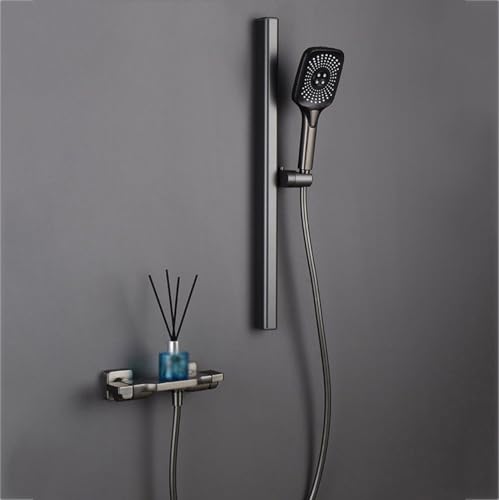 BiaoTeng Badewannen Armaturen mit Brause Wasserfall Badewannenarmatur mit Duschstange 4 Strahlarten Warm und Kalt Messing Wannenarmatur mit Brause Grau BiaoTeng Badewannen Armaturen mit Brause Wasserfall Badewannenarmatur mit Duschstange 4 Strahlarten Warm und Kalt Messing Wannenarmatur mit Brause Grau von BiaoTeng