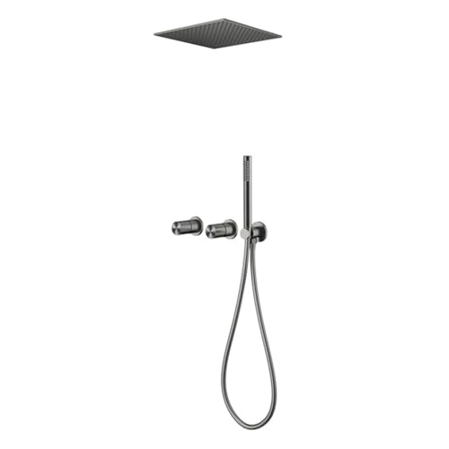 BiaoTeng Duschamaturenset Regendusche Unterputz Duschsystem Decke Warm und Kalt Messing Duschgarnitur Set mit Handbrause Grau BiaoTeng Duschamaturenset Regendusche Unterputz Duschsystem Decke Warm und Kalt Messing Duschgarnitur Set mit Handbrause Grau von BiaoTeng