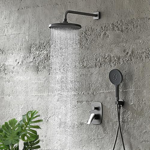 BiaoTeng Dusche Komplettset Unterputz 3 Modus mit Handbrause Warm und Kalt Duschgarnitur Messing Duschset Unterputz Grau BiaoTeng Dusche Komplettset Unterputz 3 Modus mit Handbrause Warm und Kalt Duschgarnitur Messing Duschset Unterputz Grau von BiaoTeng