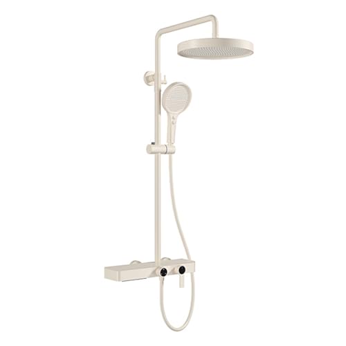BiaoTeng Duschgarnitur Set mit Handbrause Und Mischbatterie Duschsystem mit Wasserfall 4 Strahlarten Warm und Kalt Duscharmatur Regendusche Messing Milch Weiß BiaoTeng Duschgarnitur Set mit Handbrause Und Mischbatterie Duschsystem mit Wasserfall 4 Strahlarten Warm und Kalt Duscharmatur Regendusche Messing Milch Weiß von BiaoTeng