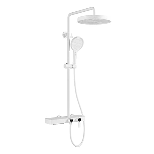 BiaoTeng Duschgarnitur Set mit Handbrause Und Mischbatterie Duschsystem mit Wasserfall 4 Strahlarten Warm und Kalt Duscharmatur Regendusche Messing Weiß BiaoTeng Duschgarnitur Set mit Handbrause Und Mischbatterie Duschsystem mit Wasserfall 4 Strahlarten Warm und Kalt Duscharmatur Regendusche Messing Weiß von BiaoTeng