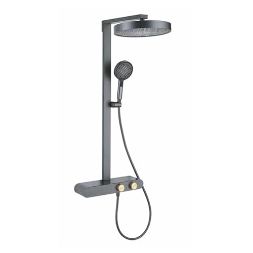 BiaoTeng Duschset Rund mit Armatur Duschsystem mit Wasserfall Rund 3 Strahlarten Warm und Kalt Regendusche Wandmontage Set Grau BiaoTeng Duschset Rund mit Armatur Duschsystem mit Wasserfall Rund 3 Strahlarten Warm und Kalt Regendusche Wandmontage Set Grau von BiaoTeng