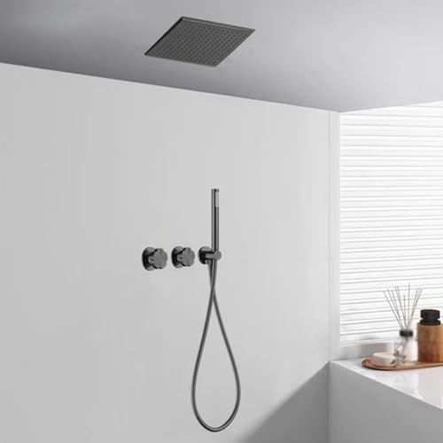 BiaoTeng Duschset Unterputz Decke Kopfbrause Regendusche Set Warm und Kalt Messing Duschgarnitur Unterputz Grau BiaoTeng Duschset Unterputz Decke Kopfbrause Regendusche Set Warm und Kalt Messing Duschgarnitur Unterputz Grau von BiaoTeng