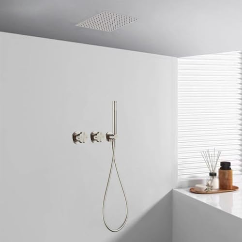 BiaoTeng Duschset Unterputz Decke Kopfbrause Regendusche Set Warm und Kalt Messing Duschgarnitur Unterputz Nickel Gebürstet BiaoTeng Duschset Unterputz Decke Kopfbrause Regendusche Set Warm und Kalt Messing Duschgarnitur Unterputz Nickel Gebürstet von BiaoTeng