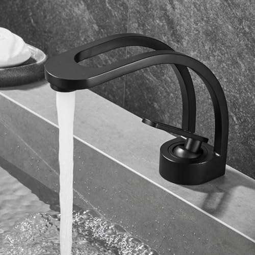 BiaoTeng Einhebelmischer Waschbecken Schwarz Waschtischarmatur Warm und Kalt Armatur Badezimmer Messing BiaoTeng Einhebelmischer Waschbecken Schwarz Waschtischarmatur Warm und Kalt Armatur Badezimmer Messing von BiaoTeng