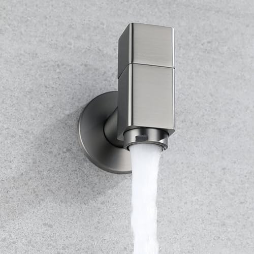 BiaoTeng Kaltwasserhahn Wandmontage 1/2 Zoll Mop Pool Wasserhahn Messing Wasserhahn Bad Einhandmischer Außenwasserhahn Wand Grau BiaoTeng Kaltwasserhahn Wandmontage 1/2 Zoll Mop Pool Wasserhahn Messing Wasserhahn Bad Einhandmischer Außenwasserhahn Wand Grau von BiaoTeng