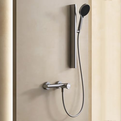 BiaoTeng Mischbatterie Badewanne mit Brause und Duschstange Wasserfall 4 Strahlarten Warm und Kalt Armatur Badewanne Dusche Set Grau BiaoTeng Mischbatterie Badewanne mit Brause und Duschstange Wasserfall 4 Strahlarten Warm und Kalt Armatur Badewanne Dusche Set Grau von BiaoTeng