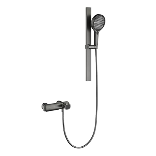 BiaoTeng Mischbatterie Badewanne mit Brause und Duschstange Wasserhahn Badewanne Wasserfall 4 Strahlarten Warm und Kalt Badewannenarmaturen mit Brause Messing Grau BiaoTeng Mischbatterie Badewanne mit Brause und Duschstange Wasserhahn Badewanne Wasserfall 4 Strahlarten Warm und Kalt Badewannenarmaturen mit Brause Messing Grau von BiaoTeng