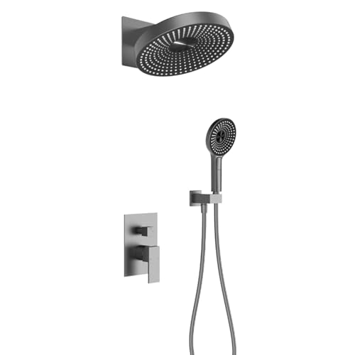 BiaoTeng Regendusche Duschkopf Unterputz 3 Modus mit Handbrause 360° Drehbar Warm und Kalt Duschset Unterputz Messing Grau BiaoTeng Regendusche Duschkopf Unterputz 3 Modus mit Handbrause 360° Drehbar Warm und Kalt Duschset Unterputz Messing Grau von BiaoTeng