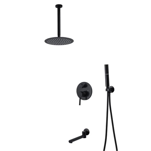BiaoTeng Unterputz Duschsystem Decke überkopfbrause Set Warm und Kalt Einhebelmischer Messing Duschset Unterputz Decke Schwarz BiaoTeng Unterputz Duschsystem Decke überkopfbrause Set Warm und Kalt Einhebelmischer Messing Duschset Unterputz Decke Schwarz von BiaoTeng