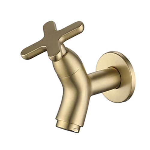 BiaoTeng Wandmontierter Wasserhahn Kaltwasser Armatur Wandmontage Einhandmischer Messing Außenwasserhahn Wand Mop Pool Wasserhahn Gold Gebürstet BiaoTeng Wandmontierter Wasserhahn Kaltwasser Armatur Wandmontage Einhandmischer Messing Außenwasserhahn Wand Mop Pool Wasserhahn Gold Gebürstet von BiaoTeng